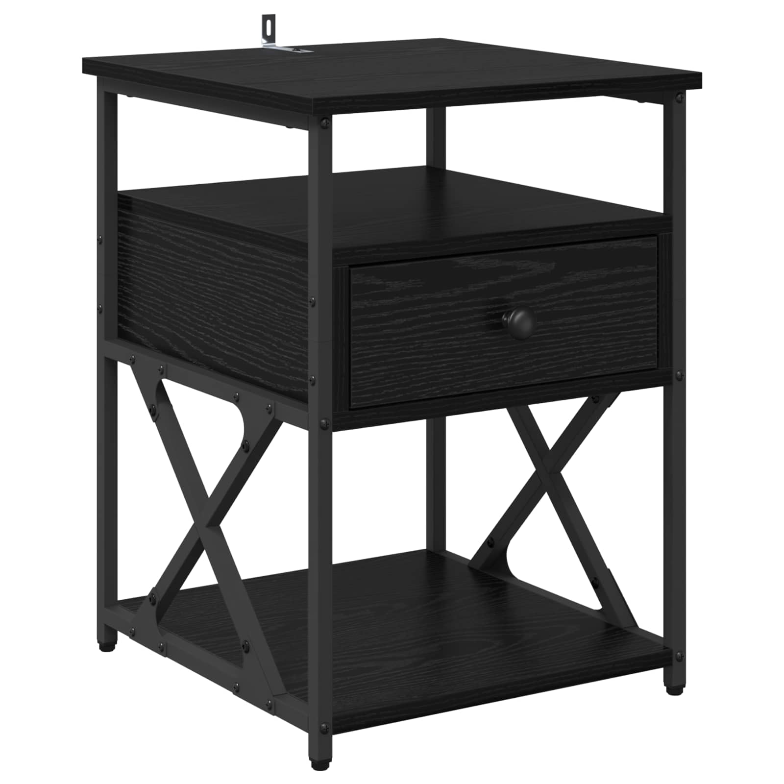 vidaXL Bedside Cabinet Black Oak 40 x 42 x 55 cm Engineered Wood 2