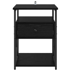vidaXL Bedside Cabinet Black Oak 40 x 42 x 55 cm Engineered Wood 6
