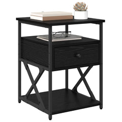 vidaXL Bedside Cabinet Black Oak 40 x 42 x 55 cm Engineered Wood 3