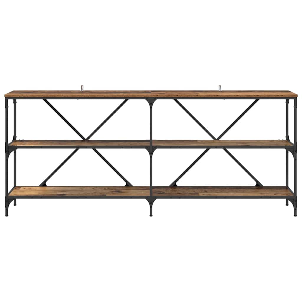 Console Table 180x30x75 cm Engineered Wood and Iron Old wood