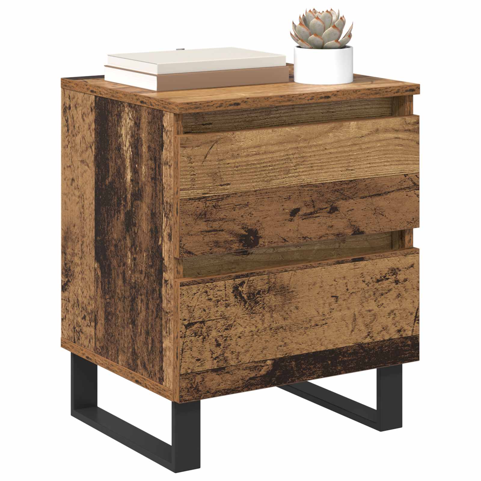 vidaXL Bedside Cabinet Old Wood 40 x 35 x 50 cm Engineered Wood 3