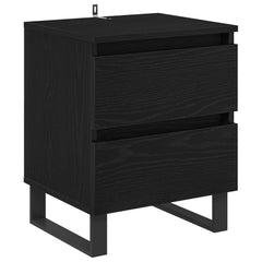 vidaXL Bedside Cabinet Black Oak 40 x 35 x 50 cm Engineered Wood 2