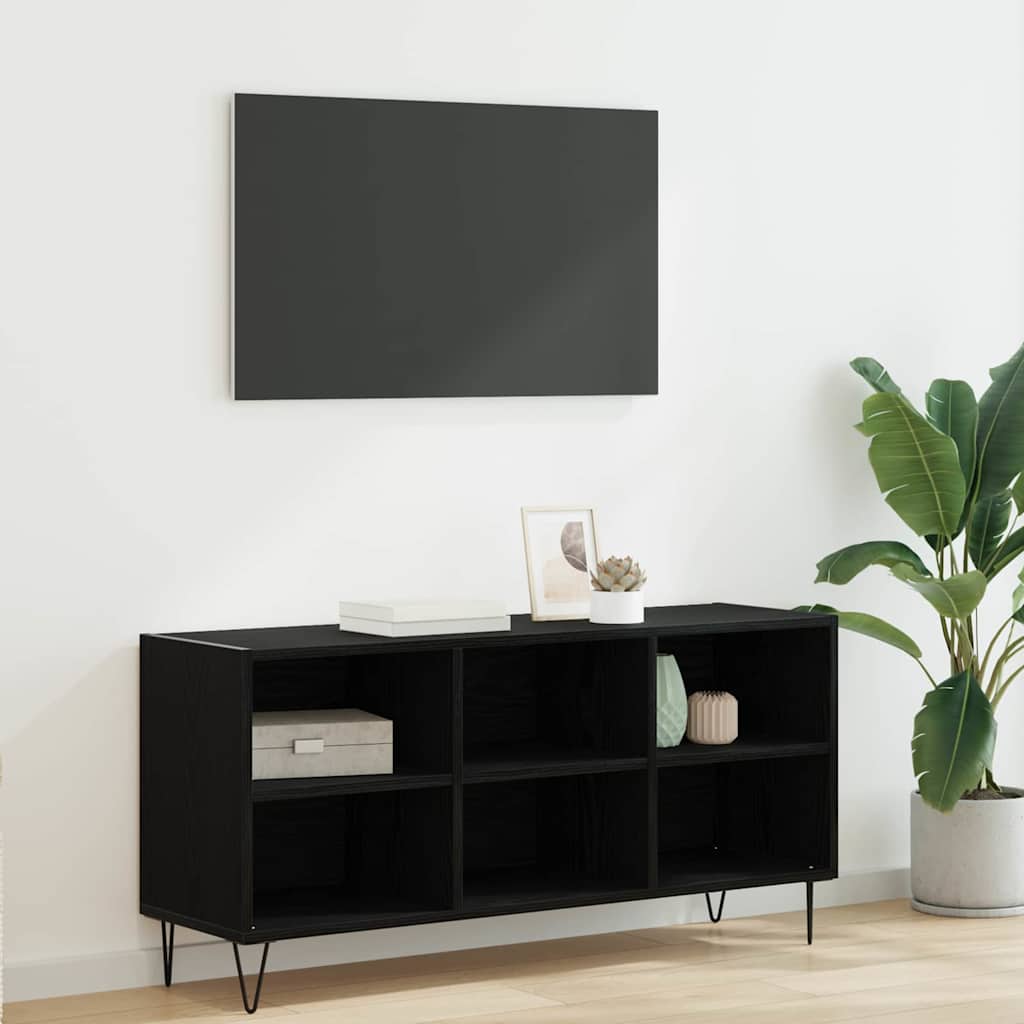TV Cabinet 103,5x30x50 cm Engineered Wood Black oak