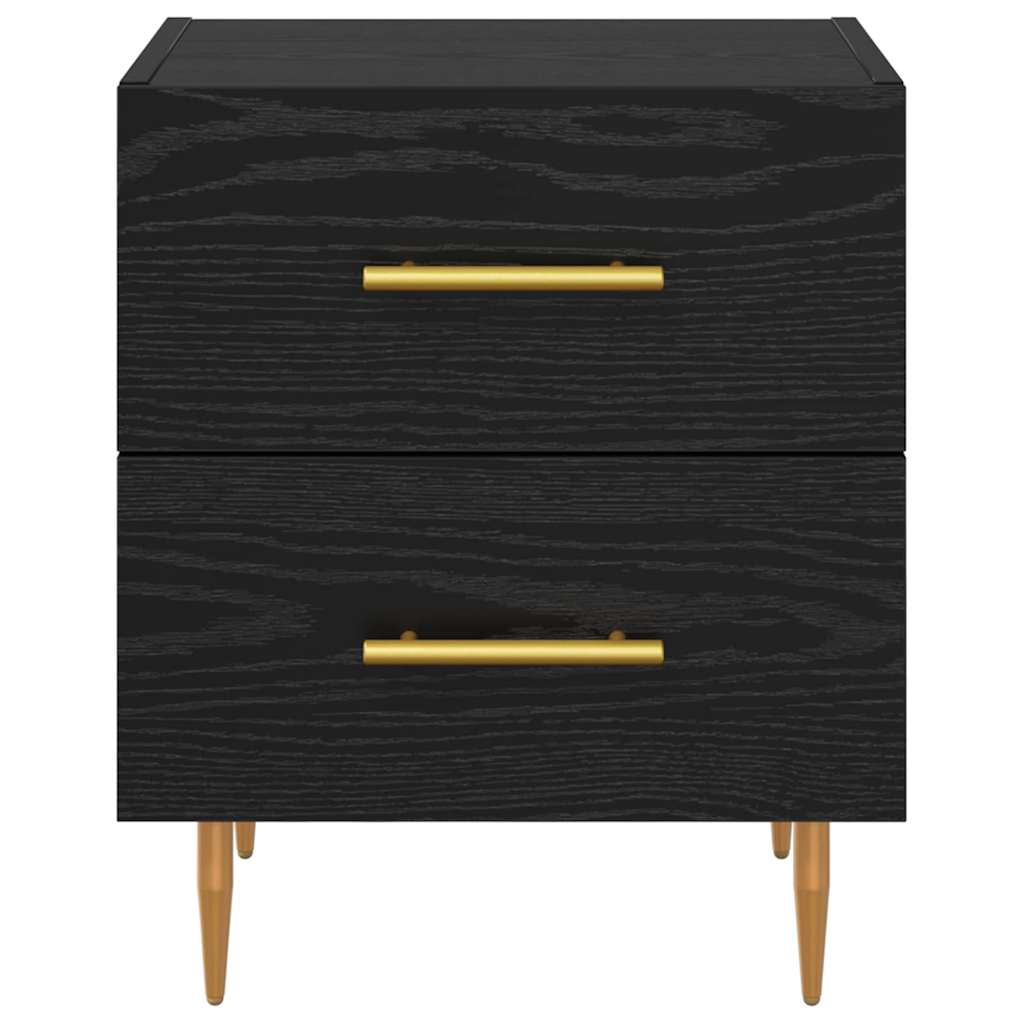 vidaXL Bedside Cabinet Black Oak 40 x 35 x 47.5 cm Engineered Wood 6