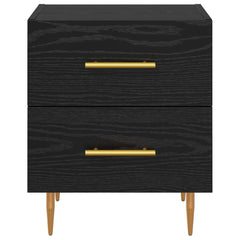 vidaXL Bedside Cabinet Black Oak 40 x 35 x 47.5 cm Engineered Wood 6