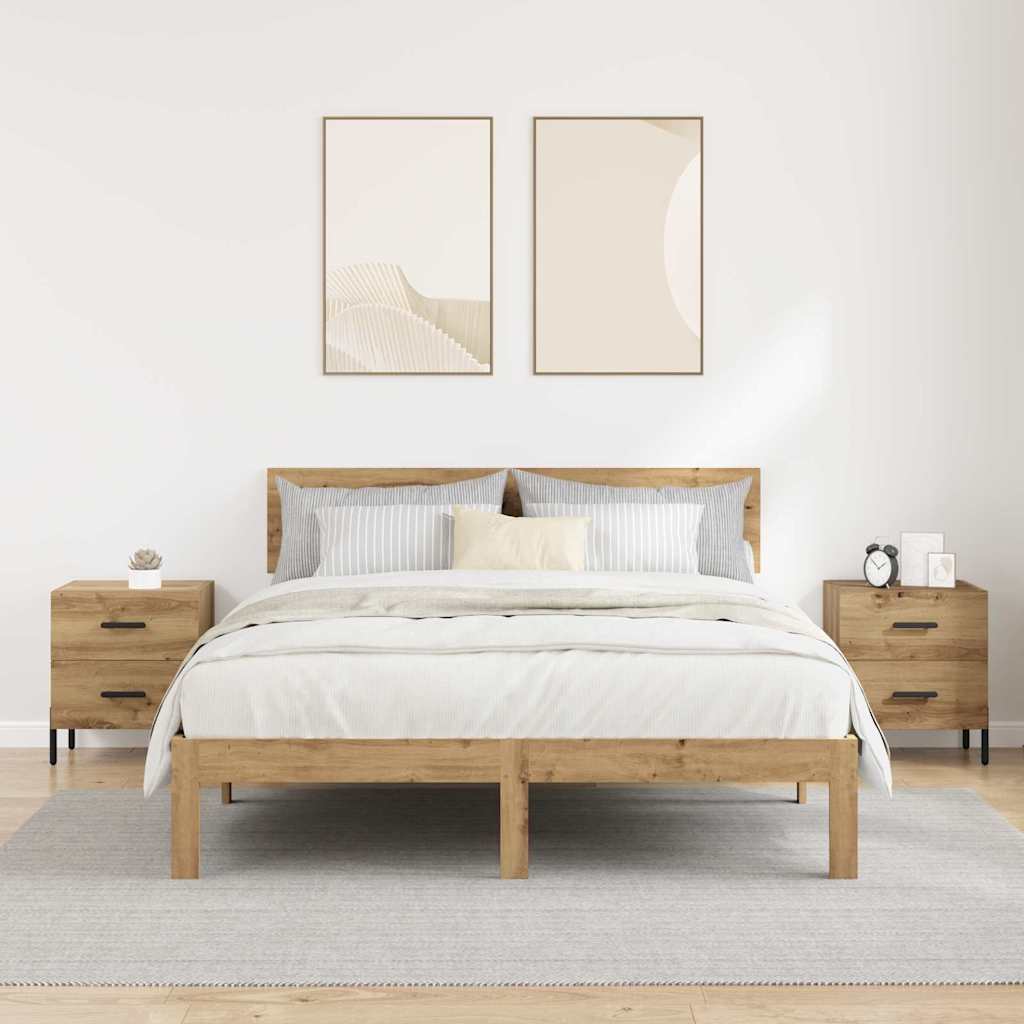 vidaXL Bedside Cabinet 2 pcs Artisan Oak 40 x 35 x 47.5 cm 4