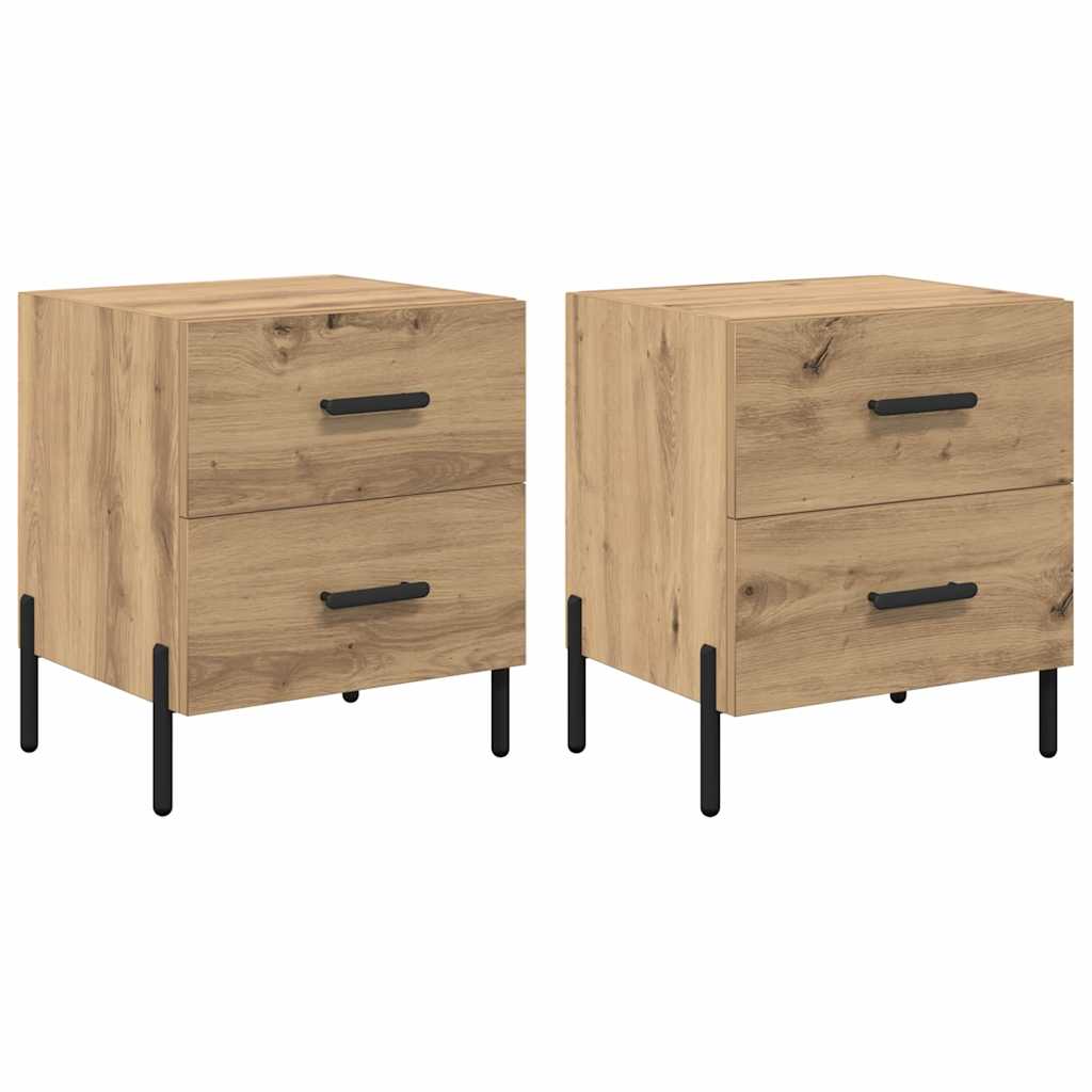 vidaXL Bedside Cabinet 2 pcs Artisan Oak 40 x 35 x 47.5 cm 2