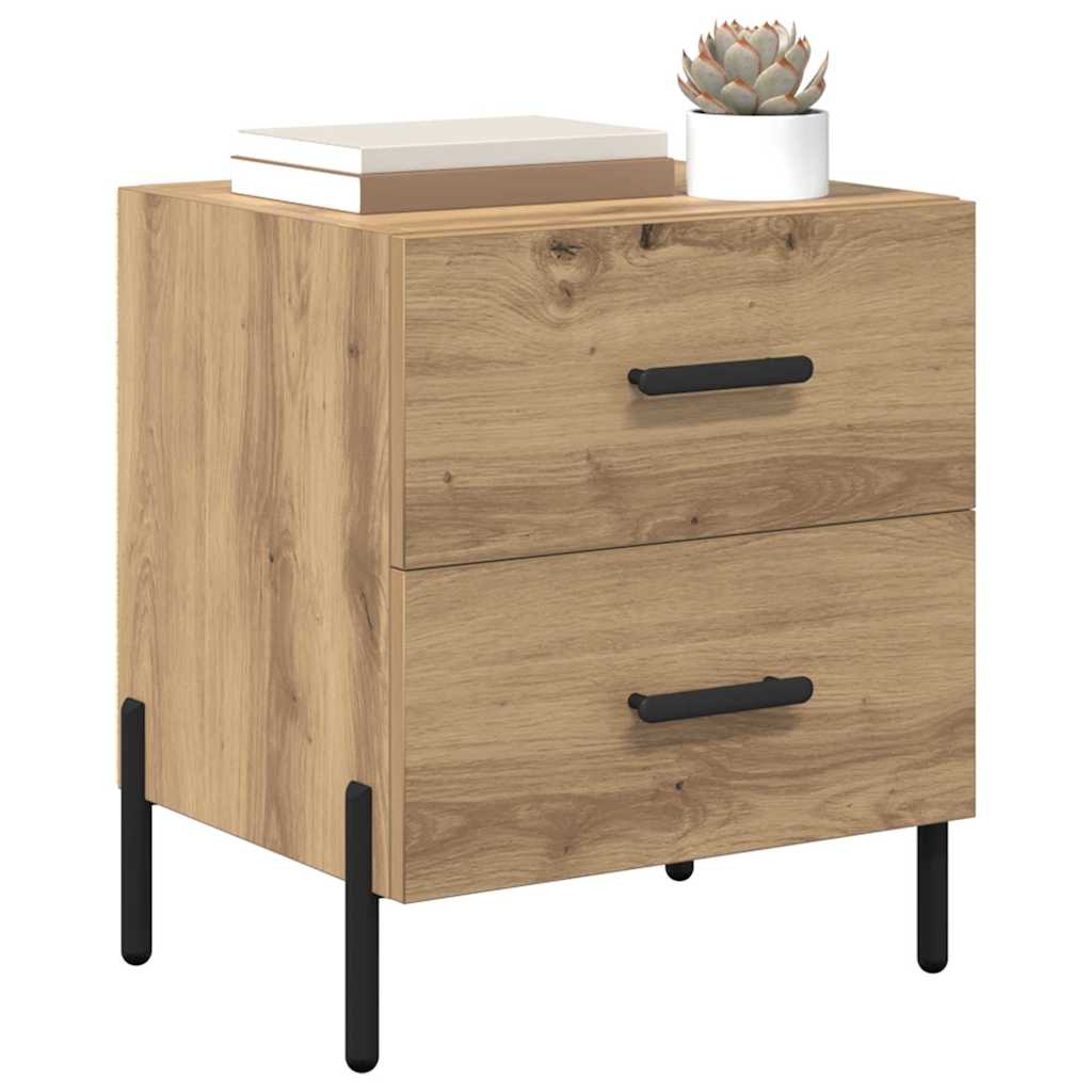 vidaXL Bedside Cabinet 2 pcs Artisan Oak 40 x 35 x 47.5 cm 3