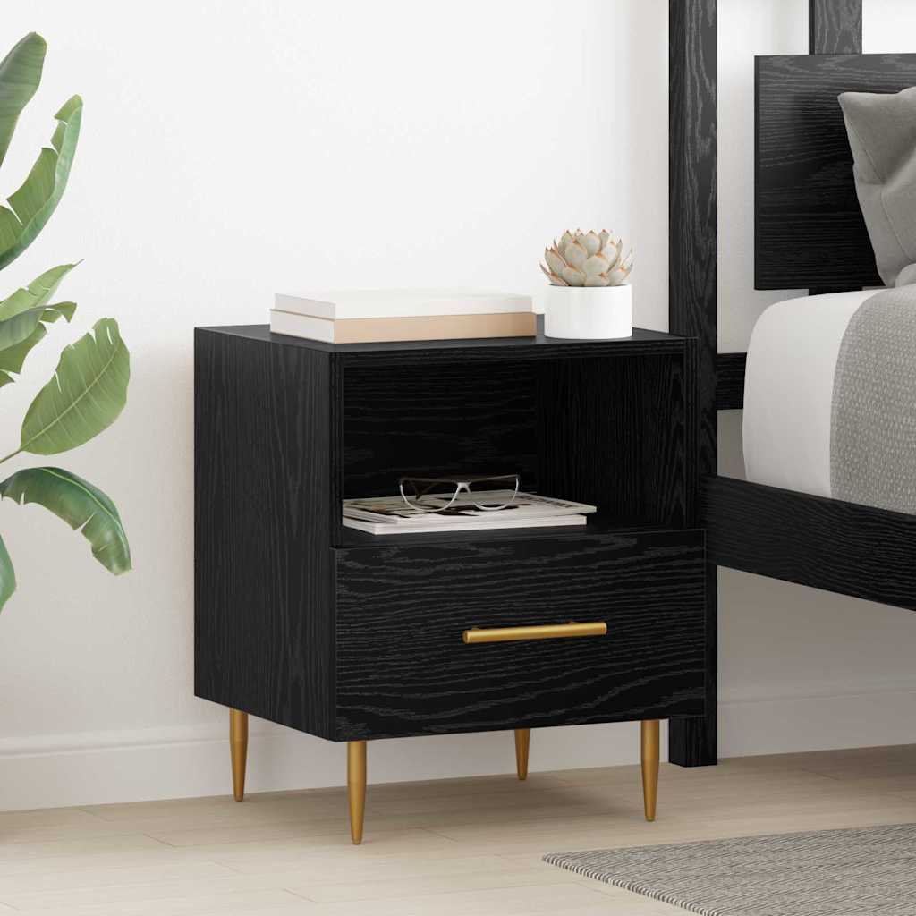 vidaXL Bedside Table Black 40 x 35 x 47.5 cm Engineered Wood 1