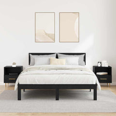 vidaXL Bedside Table 2 pcs Black 40 x 35 x 47.5 cm Engineered Wood 4