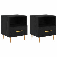 vidaXL Bedside Table 2 pcs Black 40 x 35 x 47.5 cm Engineered Wood 2