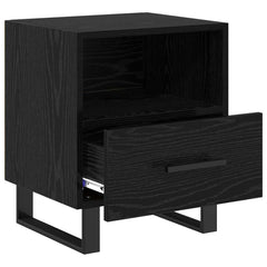 vidaXL Bedside Cabinet Black Oak 40 x 35 x 47.5 cm Engineered Wood 5