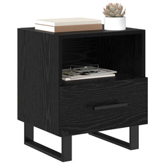 vidaXL Bedside Cabinet Black Oak 40 x 35 x 47.5 cm Engineered Wood 3