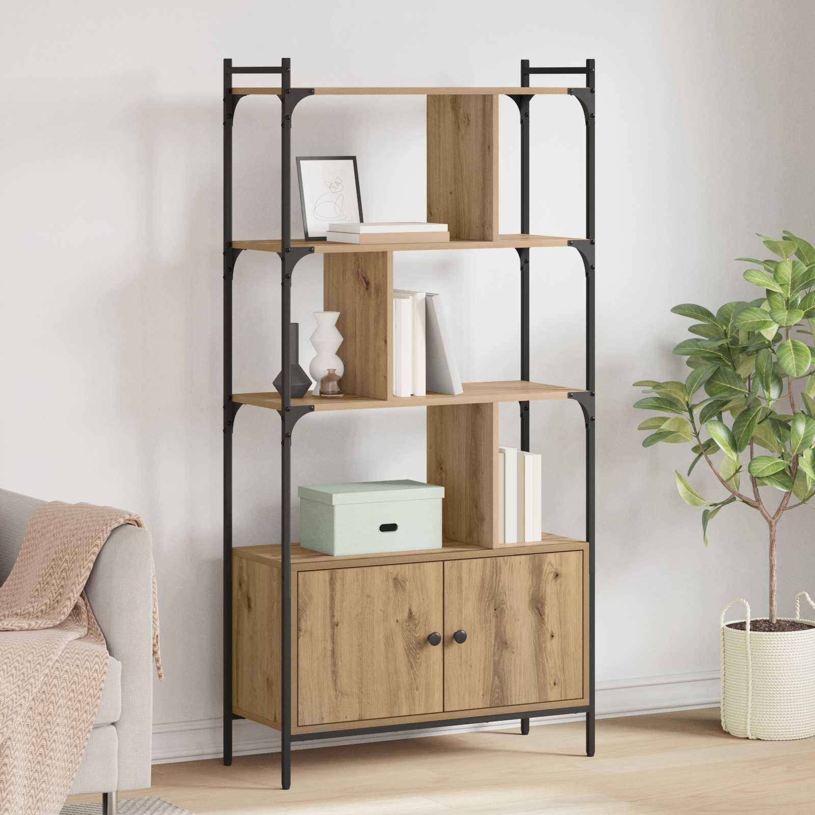 vidaXL Bookcase 6-Tier 76.5 x 30 x 154.5 cm Engineered Wood 1