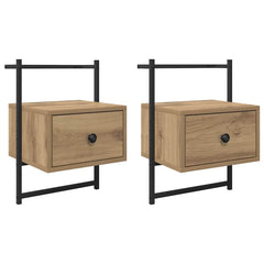 vidaXL Bedside Cabinet 2 pcs Artisan Oak 35 x 30 x 51 cm 2