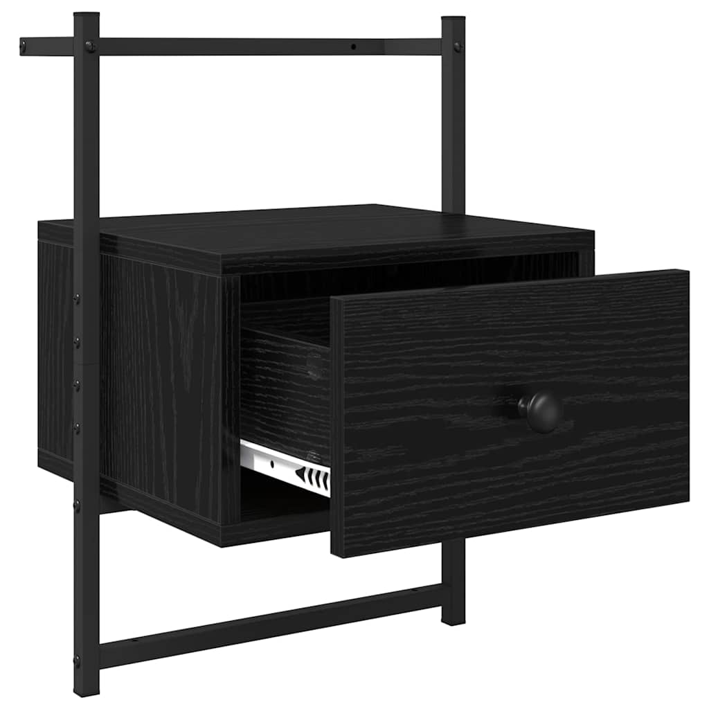 vidaXL Bedside Cabinet 2 pcs Black Oak 35 x 30 x 51 cm Engineered Wood 5