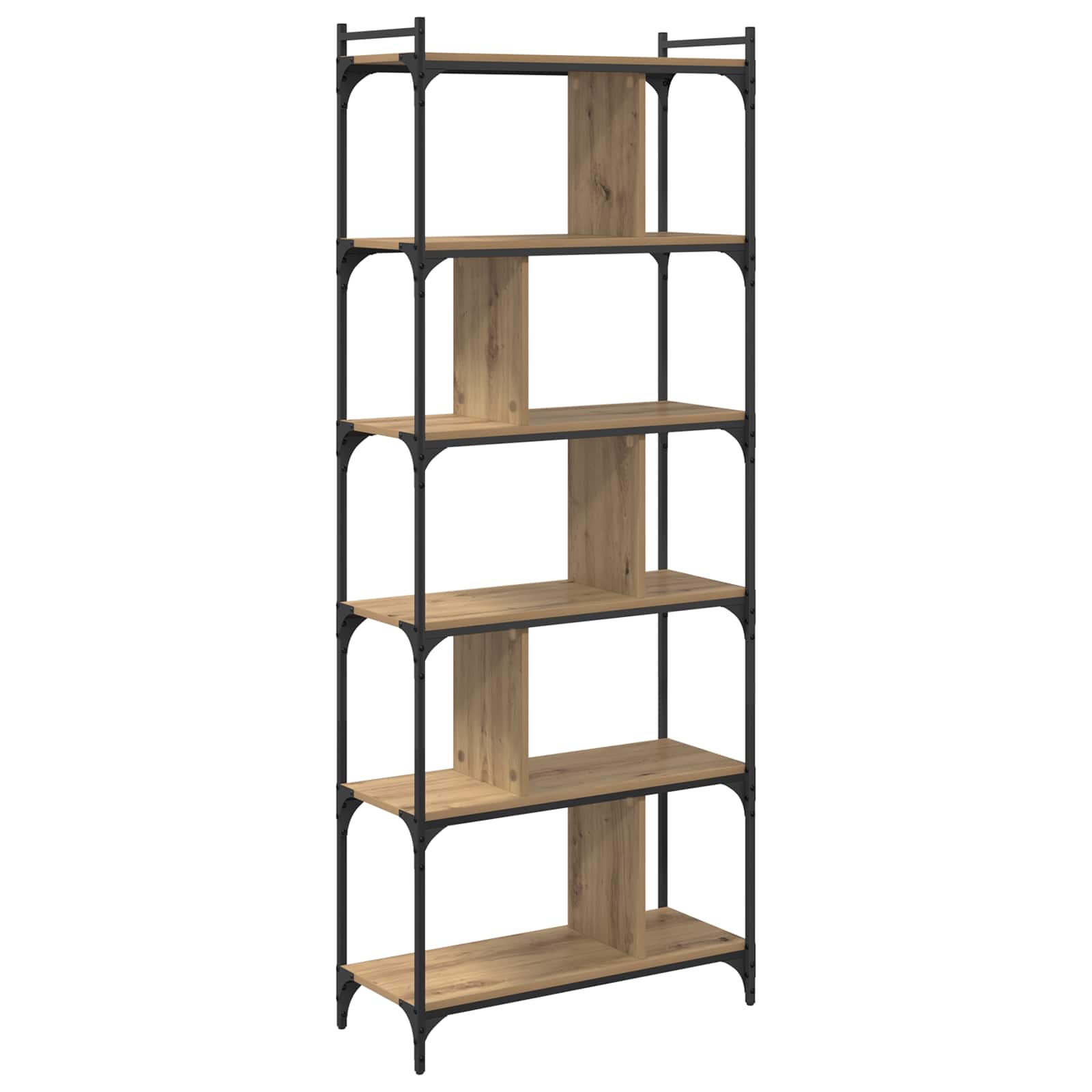 vidaXL Bookcase 5-Tier 76 x 32 x 192 cm Engineered Wood Artisan oak 2