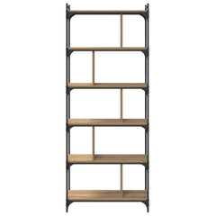 vidaXL Bookcase 5-Tier 76 x 32 x 192 cm Engineered Wood Artisan oak 5