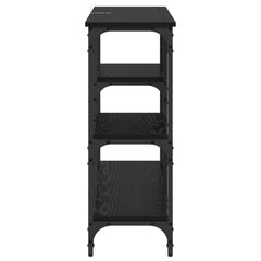 vidaXL Console Table Black Oak 80 x 29 x 75 cm Engineered Wood 6