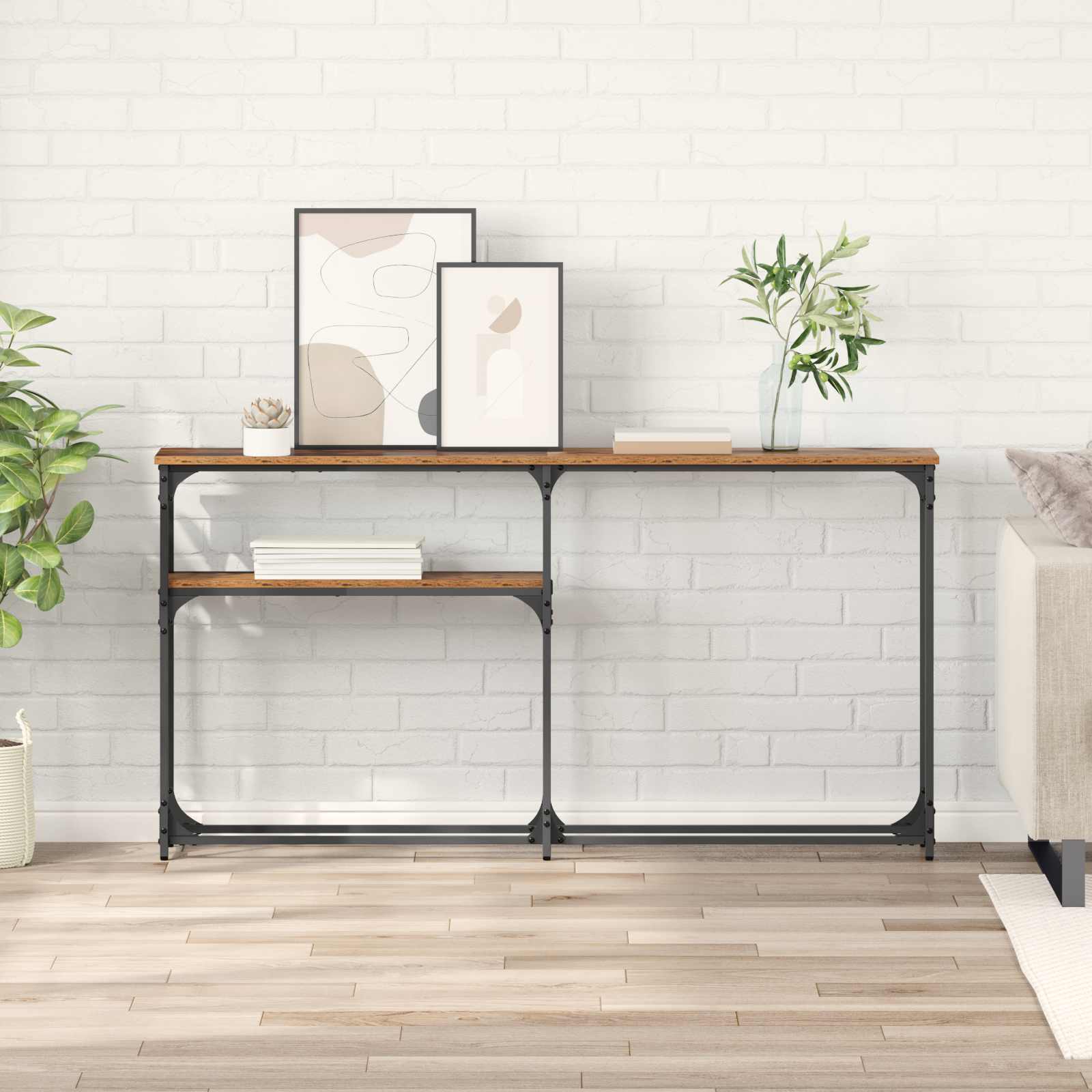 vidaXL ConsoleTable Old Wood 145 x 22.5 x 75 cm Engineered Wood 1
