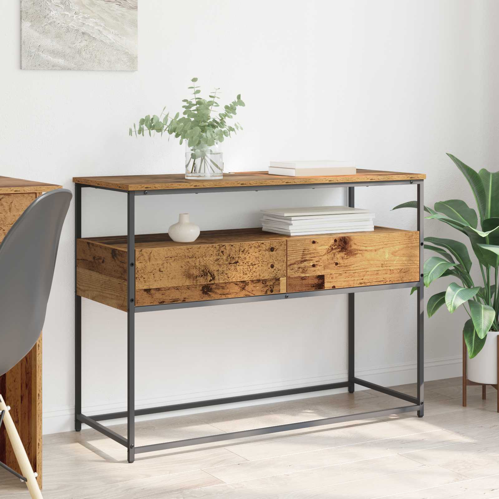Console Table 75x40x75 cm Engineered Wood Old wood 100 cm
