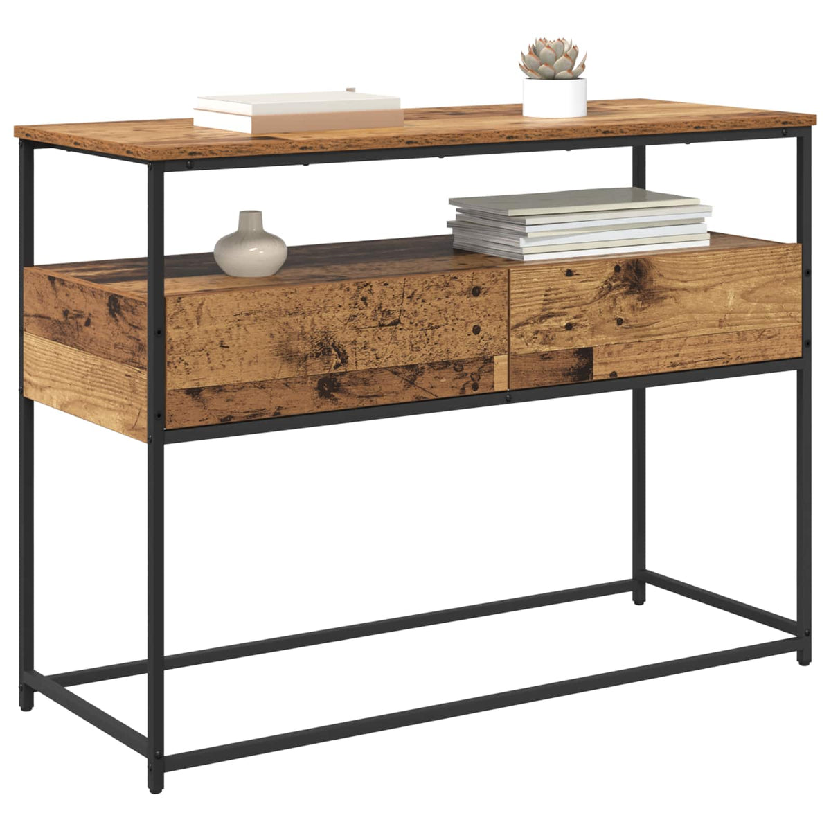 Console Table 75x40x75 cm Engineered Wood Old wood 100 cm