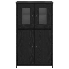 vidaXL Highboard Black Oak 62 x 32 x 106.5 cm Engineered Wood 6