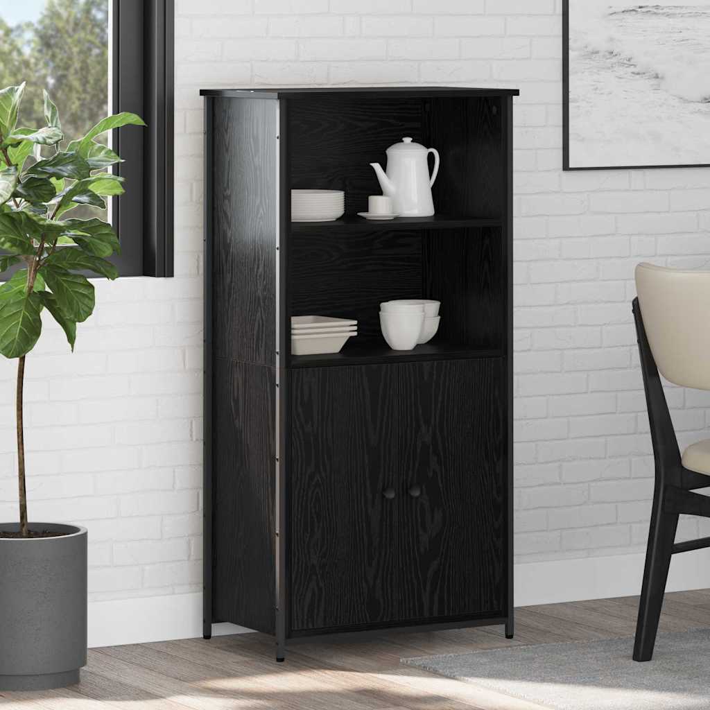 Highboard Engineered Wood in Black Oak