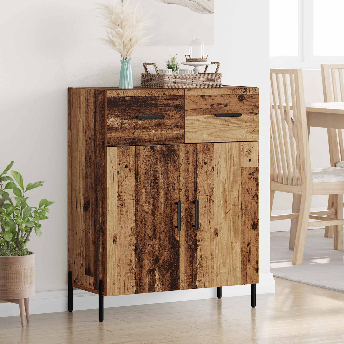 Sideboard 69,5x34x90 cm Engineered Wood Old wood
