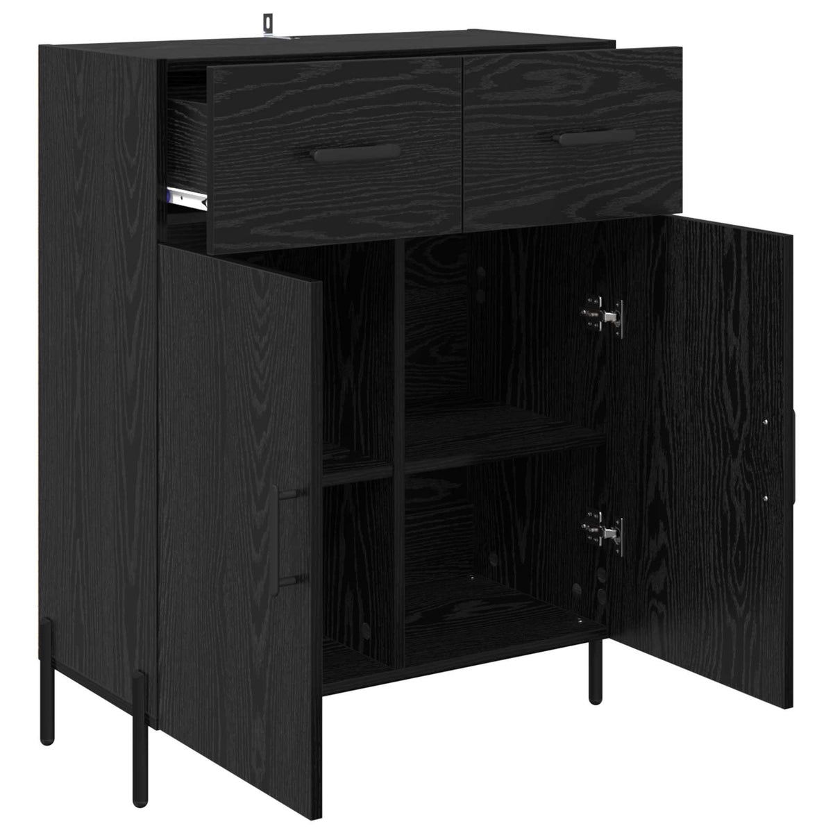 Sideboard 69,5x34x90 cm Engineered Wood Black oak