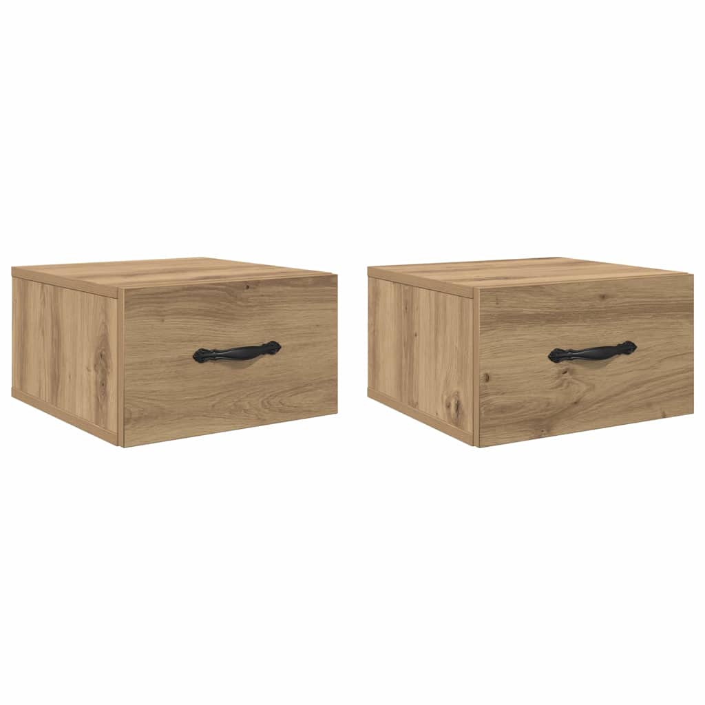 vidaXL Bedside Cabinet 2 pcs Artisan oak 35 x 35 x 20 cm 2