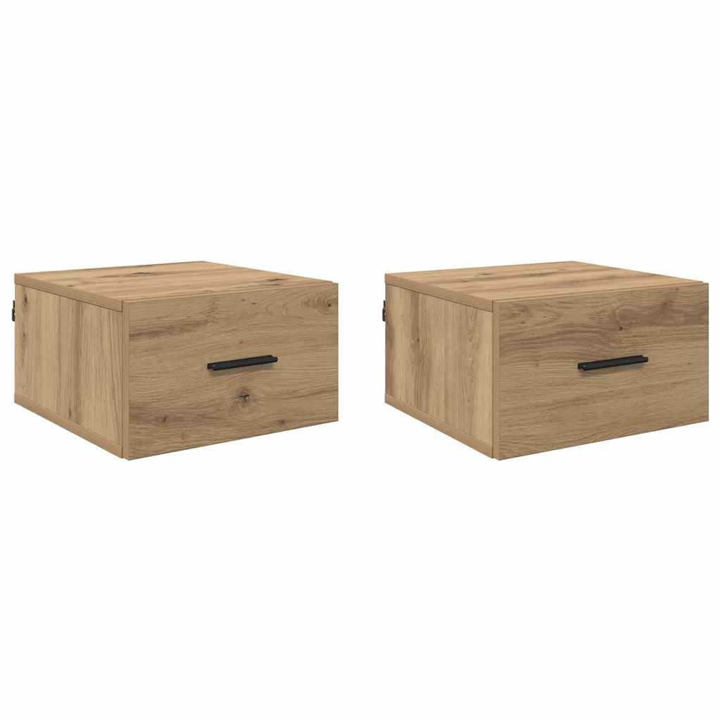 vidaXL Bedside Cabinet 2 pcs Artisan oak 35 x 35 x 20 cm 2