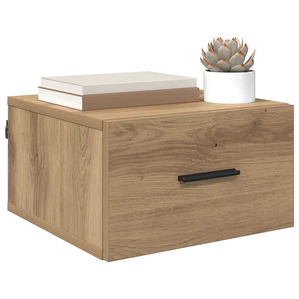 vidaXL Bedside Cabinet 2 pcs Artisan oak 35 x 35 x 20 cm 3