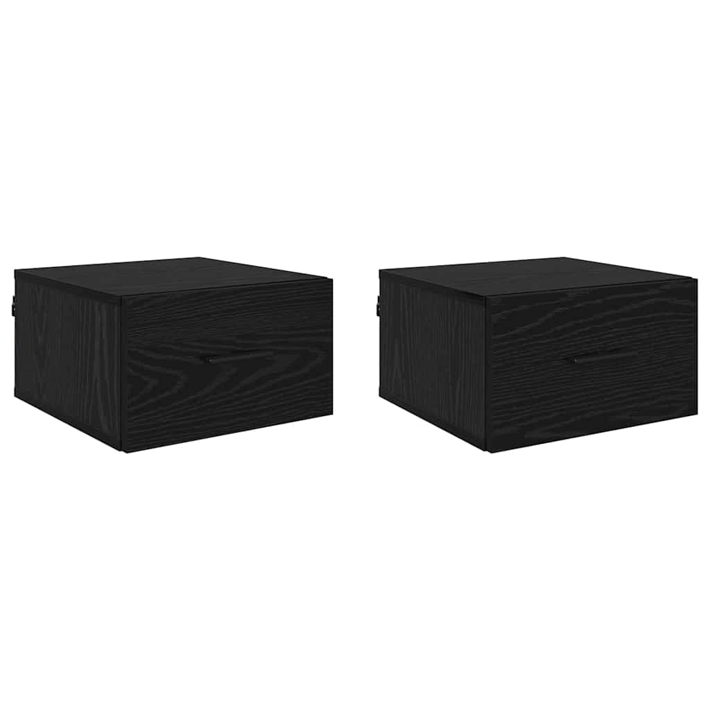 vidaXL Bedside Cabinet 2 pcs Black oak 35 x 35 x 20 cm Engineered Wood 2