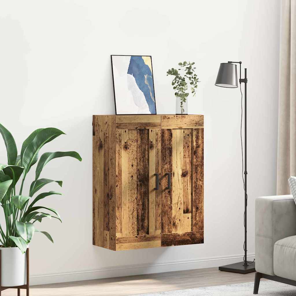 vidaXL Wall Mounted Cabinet Old Wood 69.5 x 34 x 90 cm Engineered Wood 4