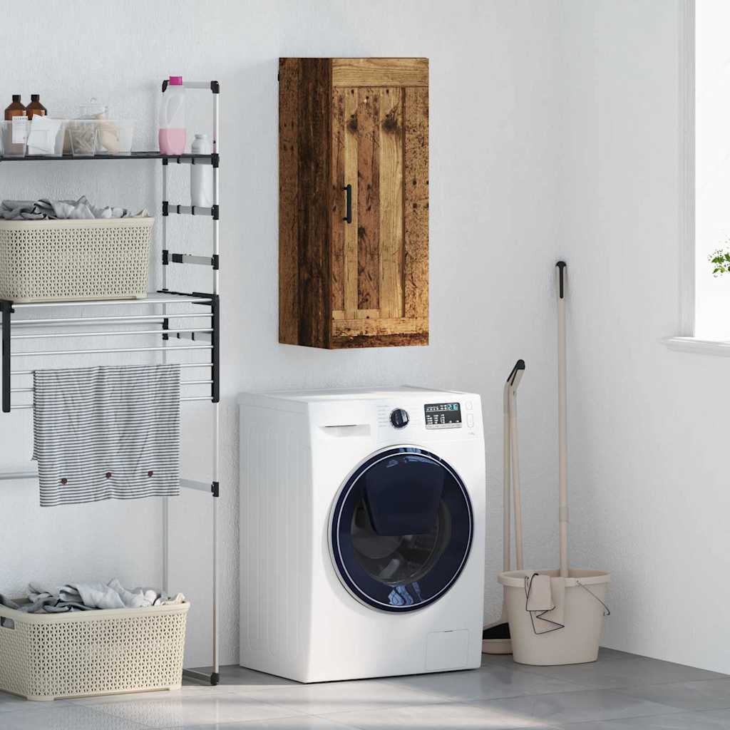 vidaXL Wall Mounted Cabinet Old Wood 34.5 x 34 x 90 cm Engineered Wood 1