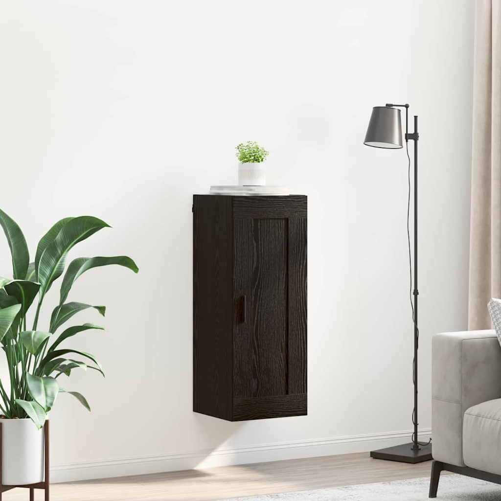 vidaXL Wall Mounted Cabinet Black Oak 34.5 x 34 x 90 cm 4