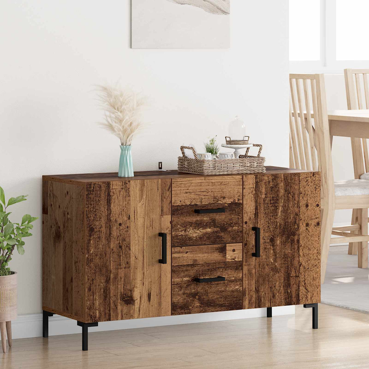 Sideboard 100x36x60 cm Engineered Wood Old wood