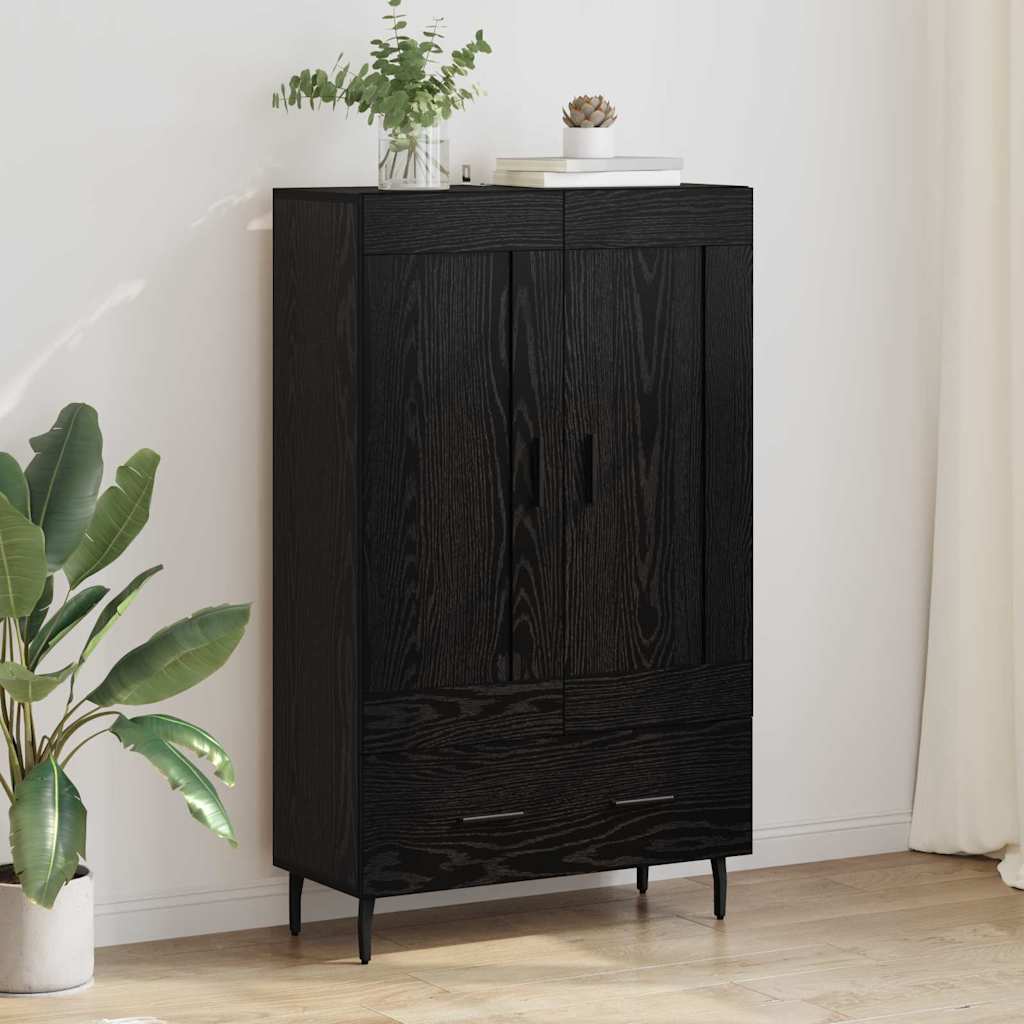 Highboard Engineered Wood in Black Oak