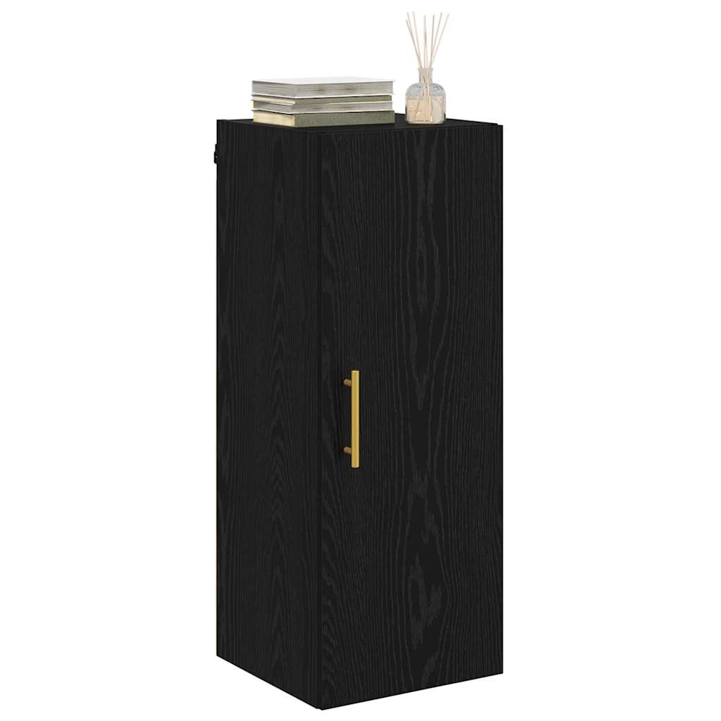 vidaXL Wall Mounted Cabinet Black Oak 34.5 x 34 x 90 cm 3