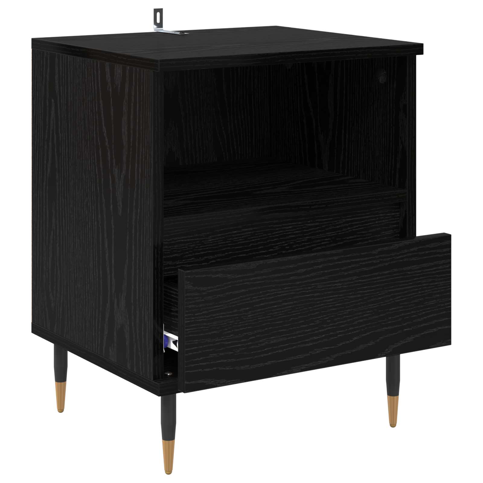 vidaXL Bedside Cabinet 2 pcs Black Oak 40 x 35 x 50 cm Engineered Wood 5