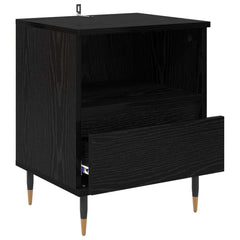 vidaXL Bedside Cabinet 2 pcs Black Oak 40 x 35 x 50 cm Engineered Wood 5
