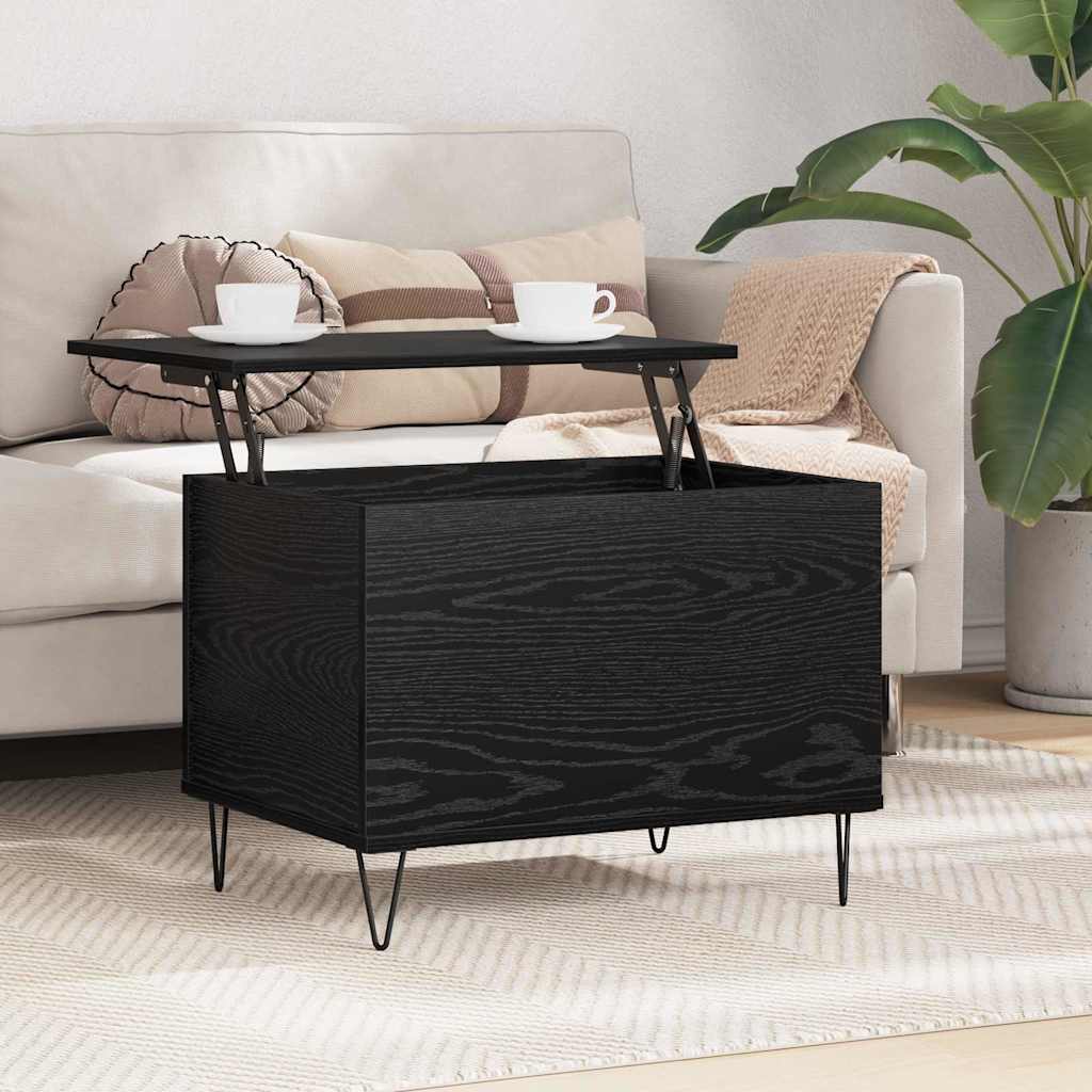 vidaXL Coffee Table Black Oak 60 x 44.5 x 45 cm Engineered Wood 4