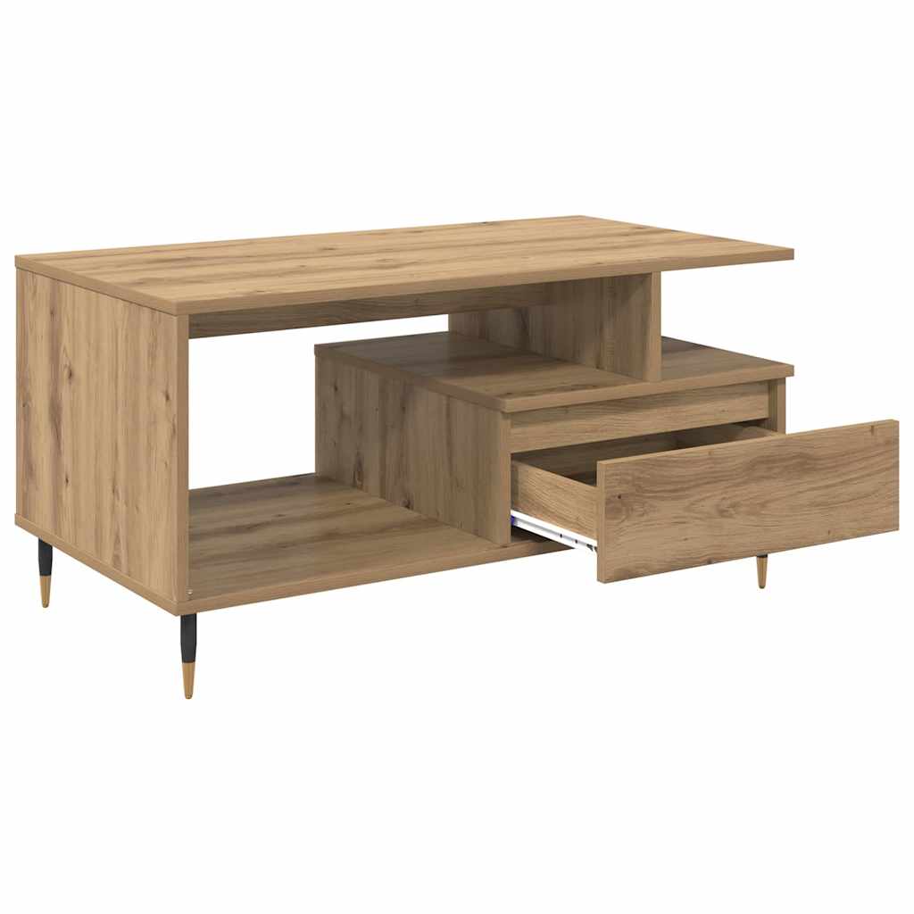 vidaXL Coffee Table Artisan Oak 90 x 49 x 45 cm Engineered Wood 5