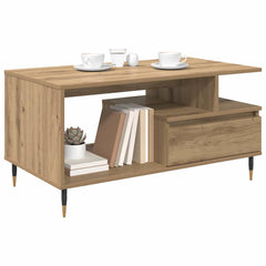 vidaXL Coffee Table Artisan Oak 90 x 49 x 45 cm Engineered Wood 3