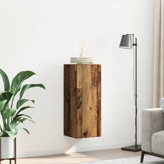 vidaXL Wall Mounted Cabinet Old Wood 34.5 x 34 x 90 cm Engineered Wood 4