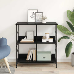vidaXL Bookshelf 4-Tier Engineered Wood Black oak 4