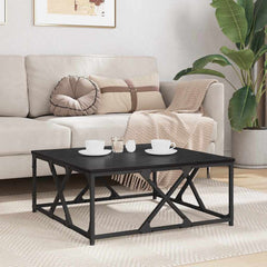 vidaXL Coffee Table Black Oak 70 x 70 x 30 cm Engineered Wood 4