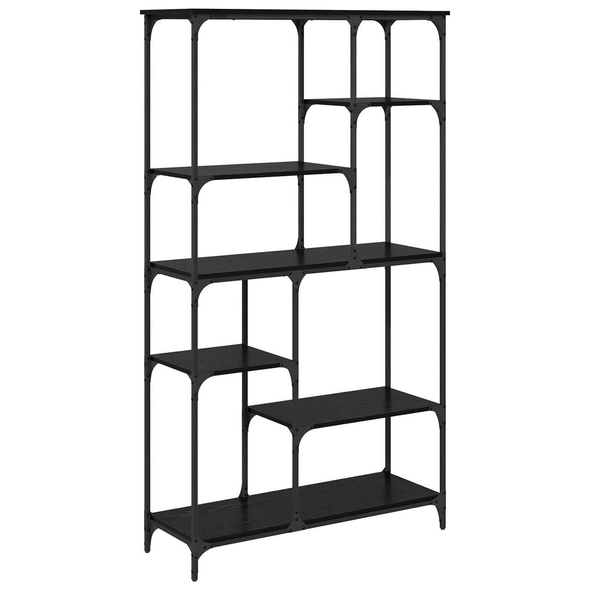 Bookshelf 99x35.5x176 cm Engineered Wood and Steel Black oak