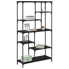 vidaXL Bookshelf 5-Tier 99 x 35.5 x 176 cm Engineered Wood Black Oak 3